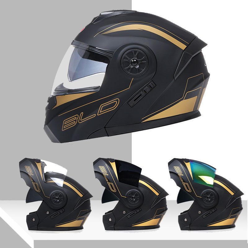 Dual Visor Motorcycle Racing Helmet - Шлем с двумя линзами, модульный модный