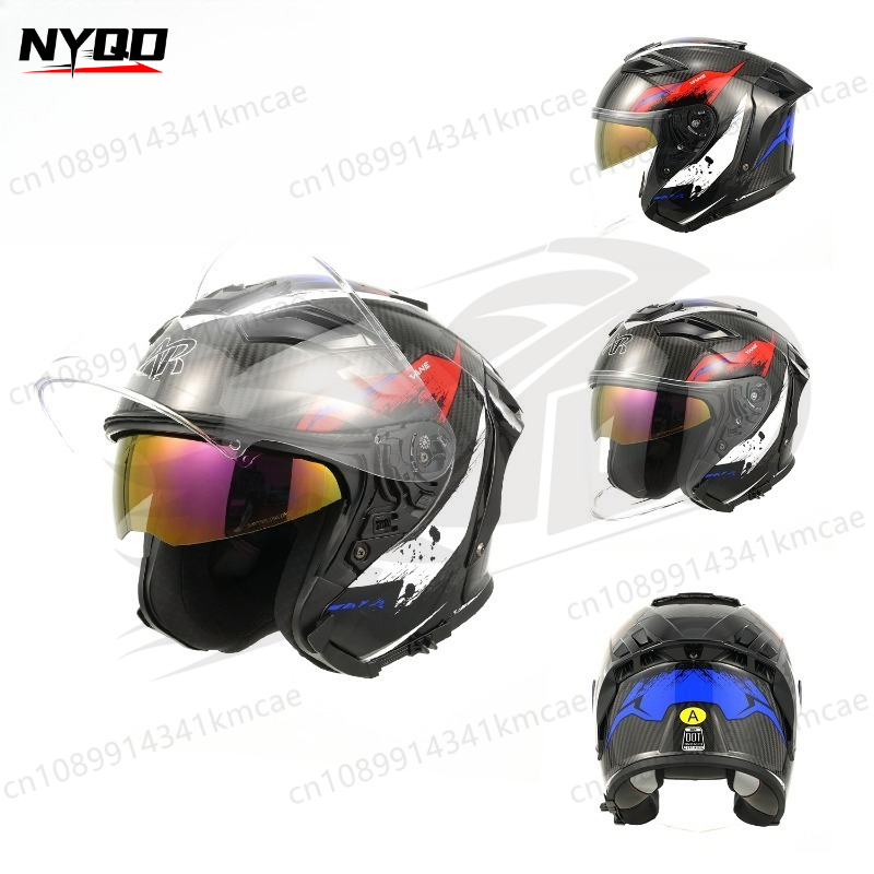 Carbon Fiber Lightweight Motorcycle Helmet - Мотоциклетный шлем из углеродного волокна, шлем-тричетверть,
