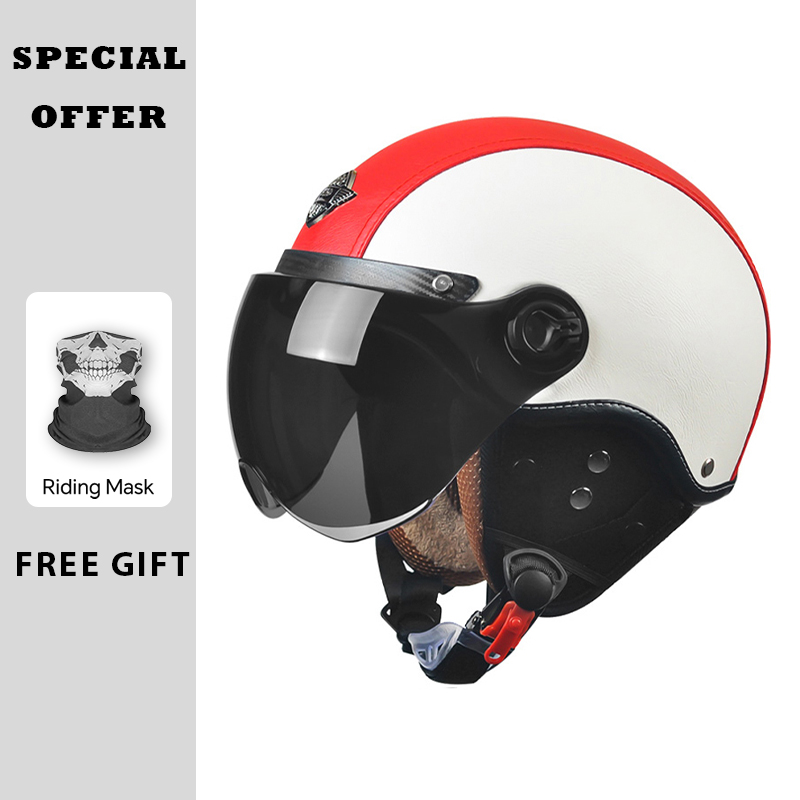 Vintage Open Face Retro Helmet - AD Ретро Мотоциклетный Полушлем Мужской Женский