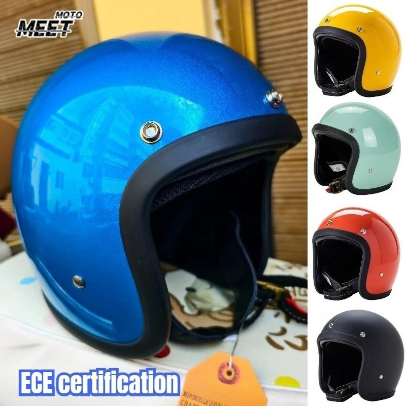 Vintage Open Face Retro Helmet - Японский корейский стиль мотоциклетный шлем с