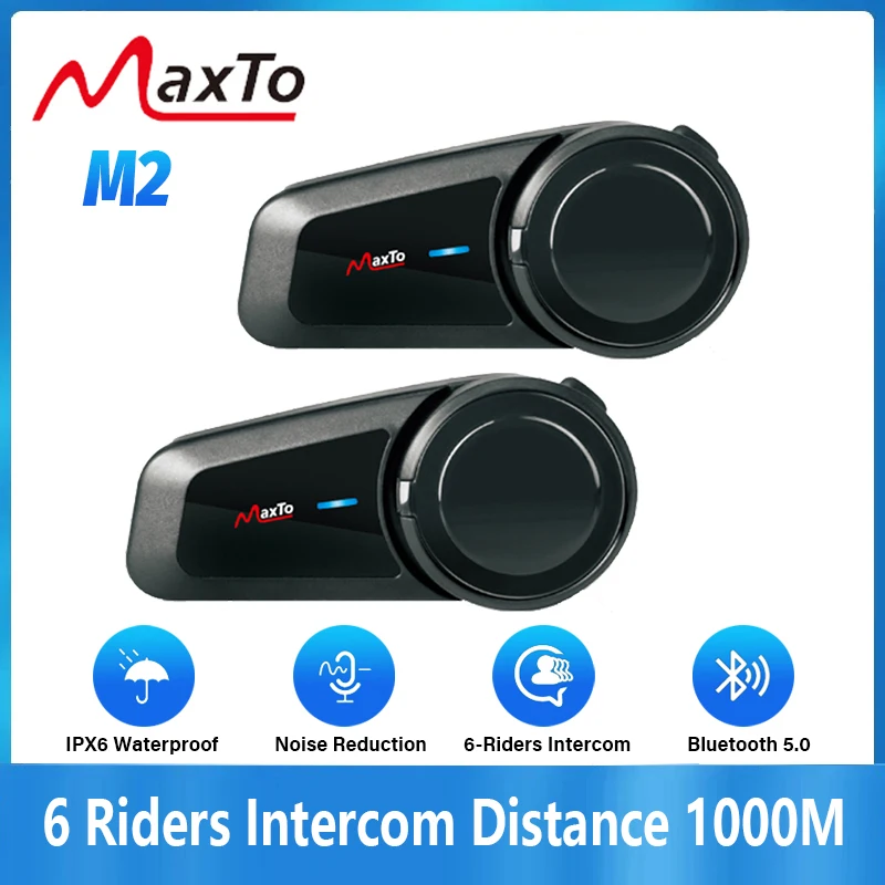 Universal Motorcycle Helmet Intercom Headset - 2 шт. Maxto M2 мотоциклетный шлем