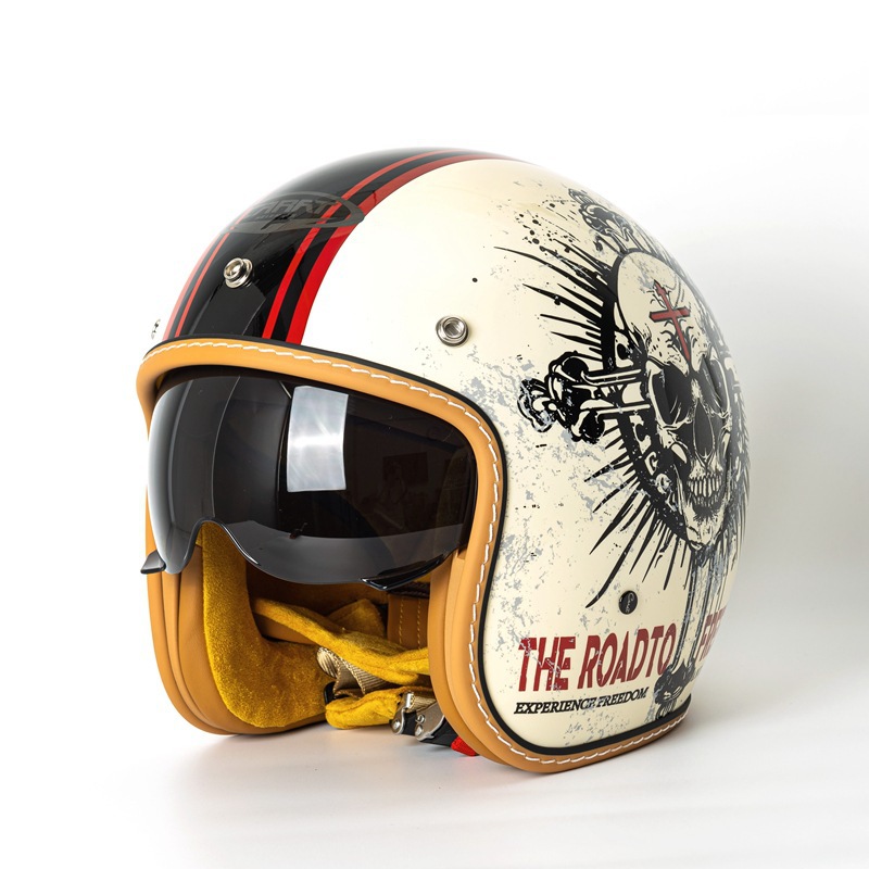 Винтажный открытый мотошлем-ко – обзор и цена Vintage Open Face Retro Helmet