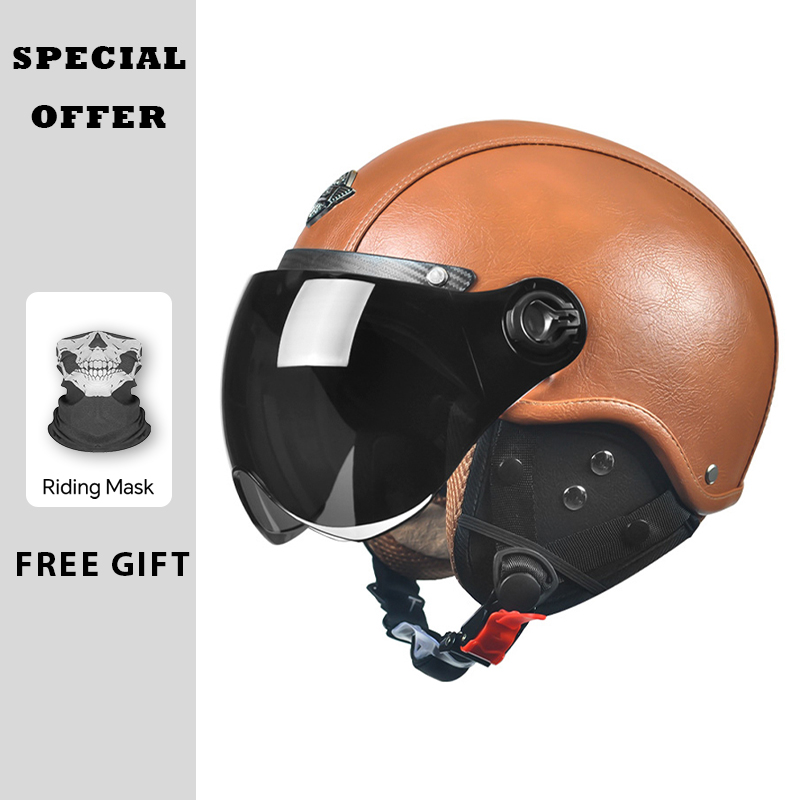 AD Ретро Мотоциклетный Полушле – обзор и цена Vintage Open Face Retro Helmet