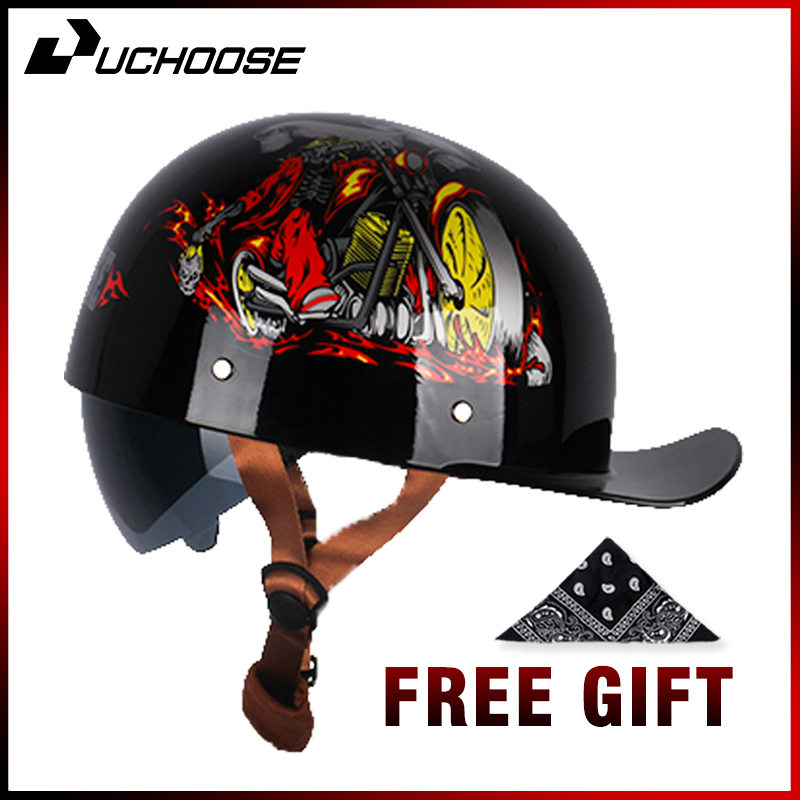 Мотоциклетный шлем Uchoose, ви – обзор и цена Vintage Open Face Retro Helmet