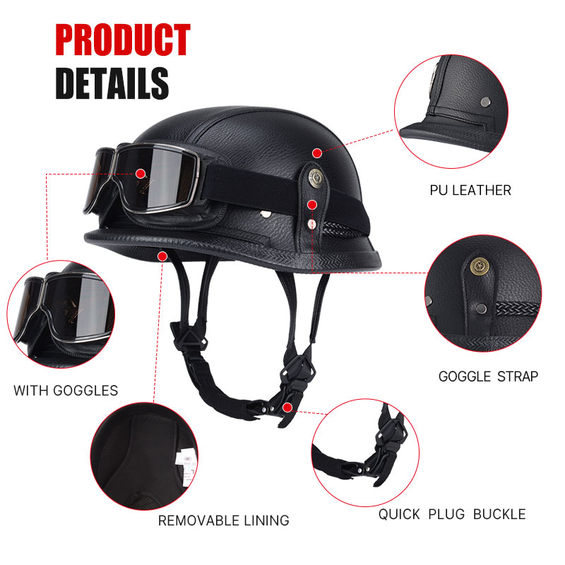 Немецкий полувинтажный шлем, к – обзор и цена Vintage Open Face Retro Helmet