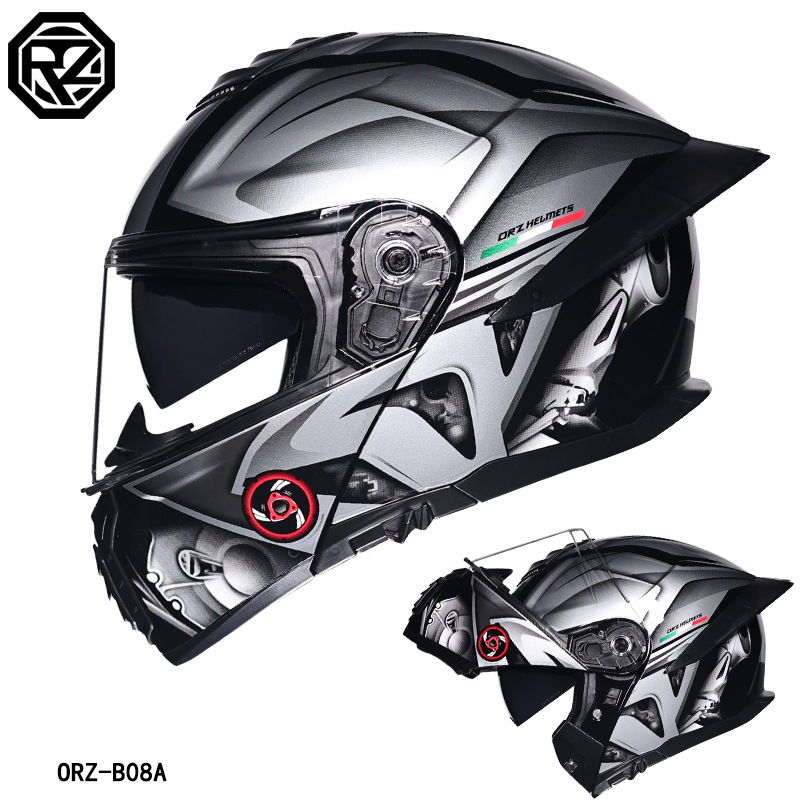 Мотошлем ORZ с двойным визором – обзор и цена Modular Flip Up Motorcycle Helmet Dot Approved