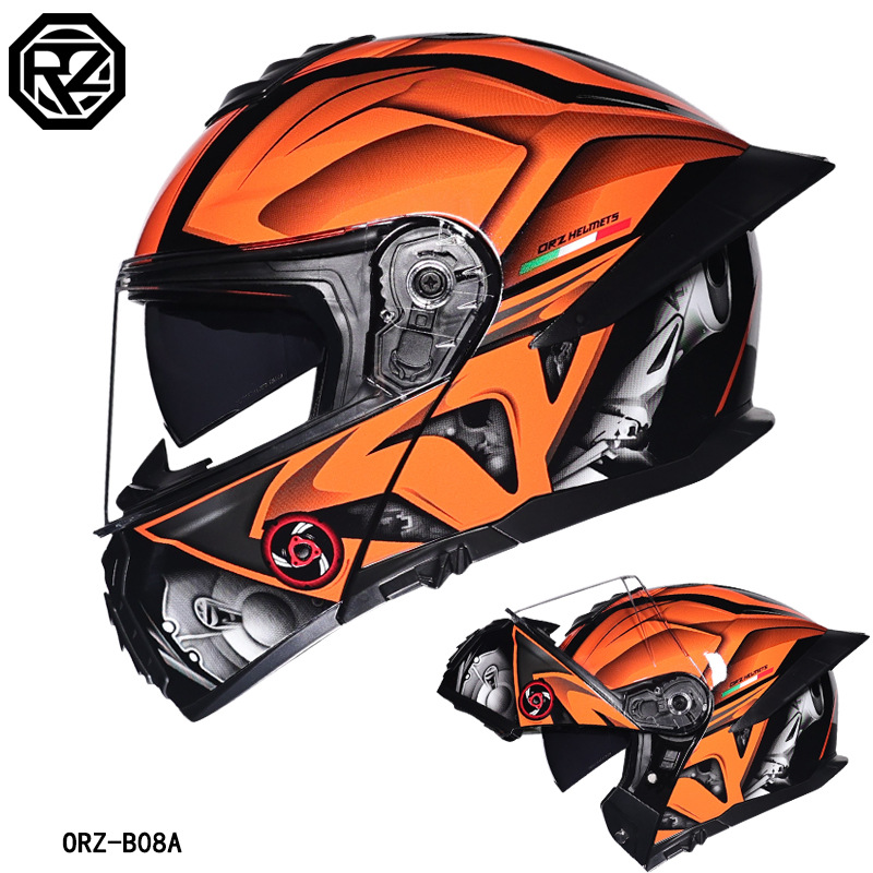 Мотошлем ORZ с двойным визором – обзор и цена Modular Flip Up Motorcycle Helmet Dot Approved
