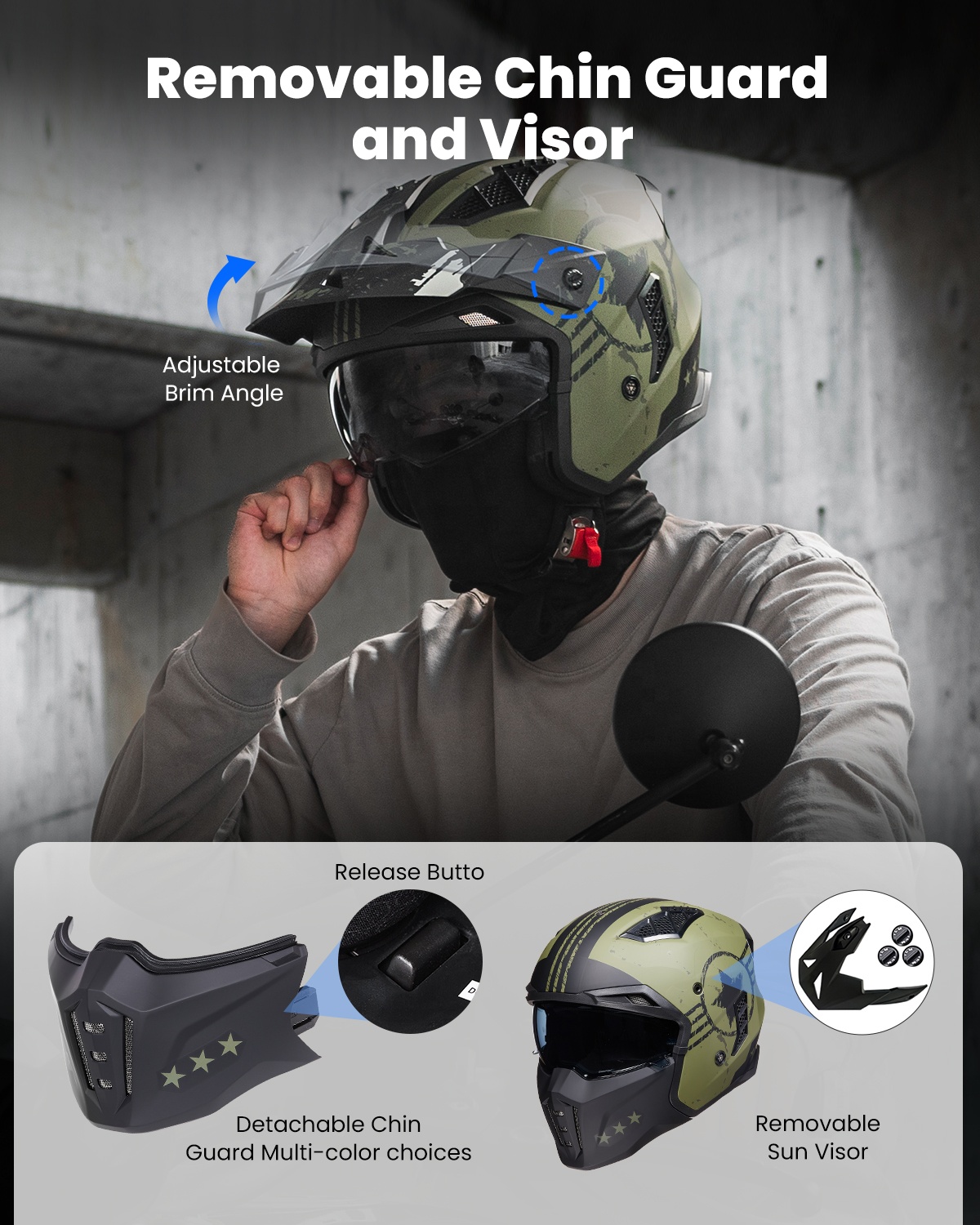 Мотошлем открытый 3/4 (полушле – обзор и цена Vintage Open Face Retro Helmet