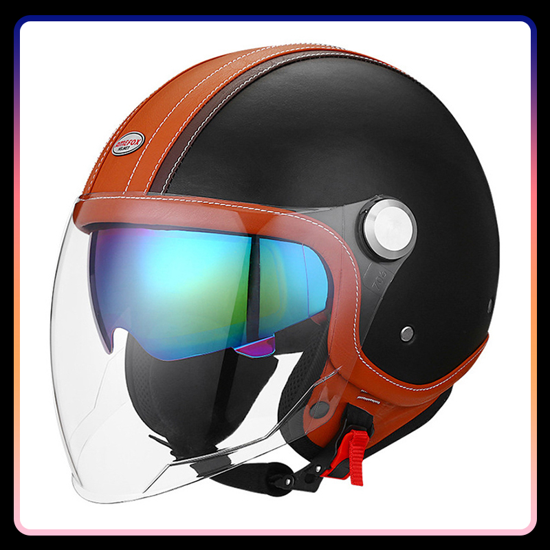 Одобренный DOT мотоциклетный ш – обзор и цена Vintage Open Face Retro Helmet