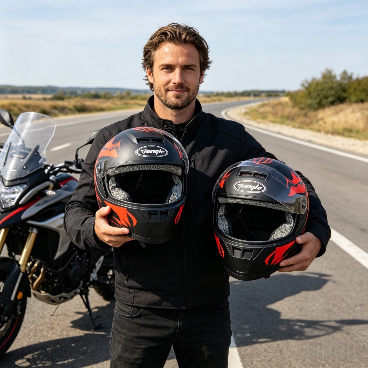 Мотошлем мужской полнолицевой  – обзор и цена Dual Visor Motorcycle Racing Helmet
