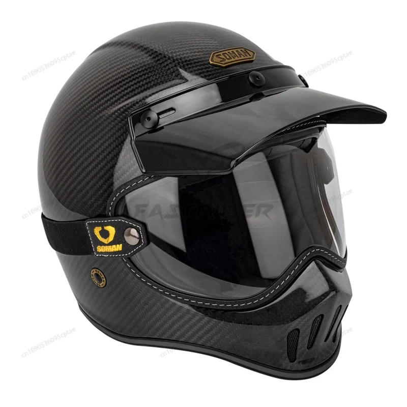 Мотоциклетные очки SOMAN в вин – обзор и цена Vintage Open Face Retro Helmet