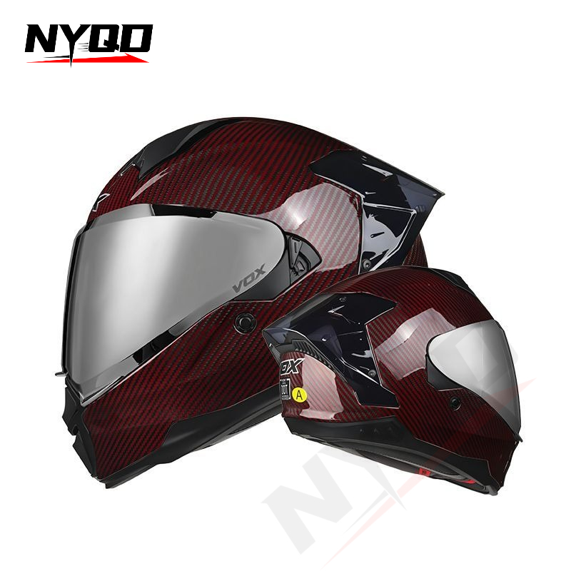 Мотошлем F605 из карбонового в – обзор и цена Dual Visor Motorcycle Racing Helmet