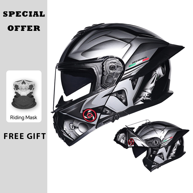 Мотоциклетный откидной шлем с  – обзор и цена Dual Visor Motorcycle Racing Helmet