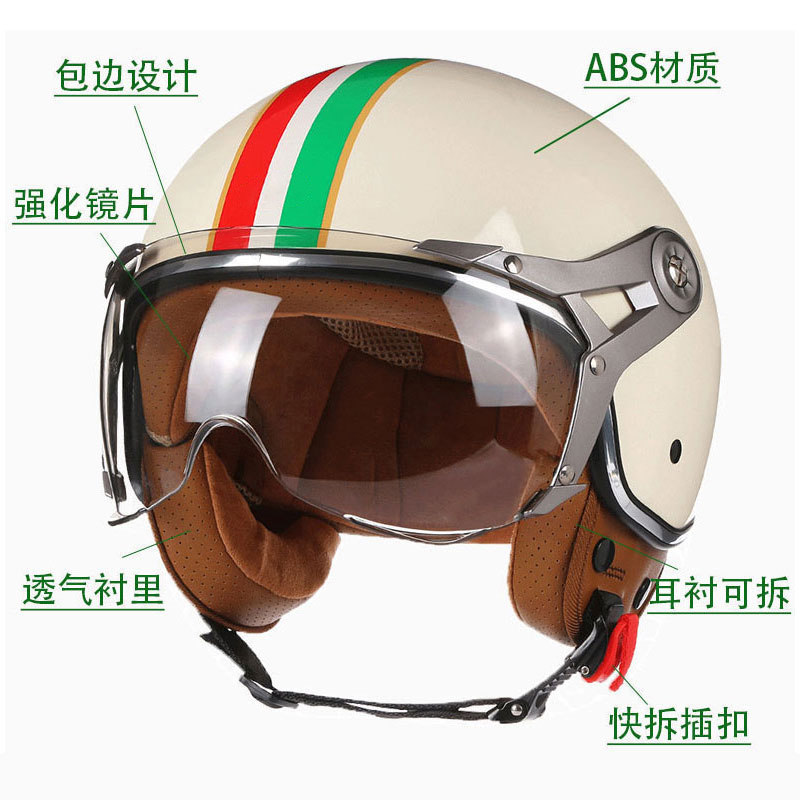 Мотошлемы DOT Open Face 3/4 в  – обзор и цена Vintage Open Face Retro Helmet